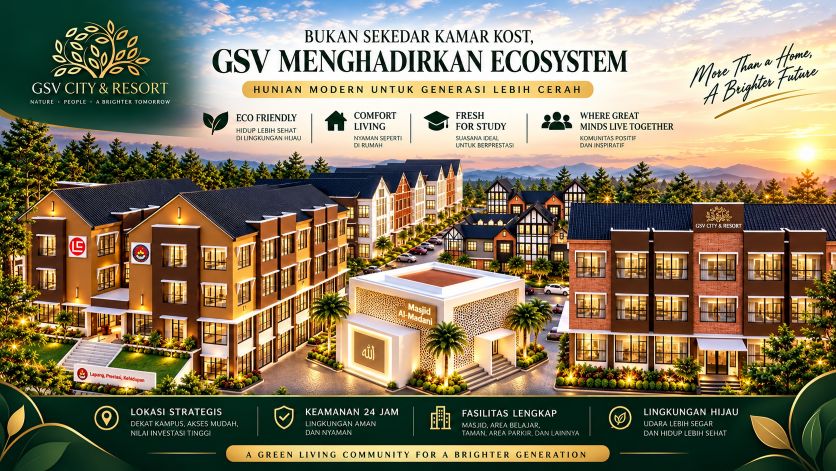 Visual kawasan dan pilihan properti GSV City & Resort